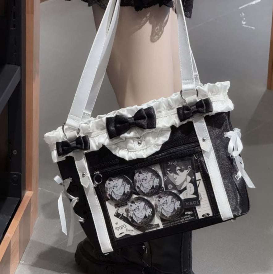 YUMEKAWA ♡ 3 colors ruffle ribbon shoulder bag #bag8