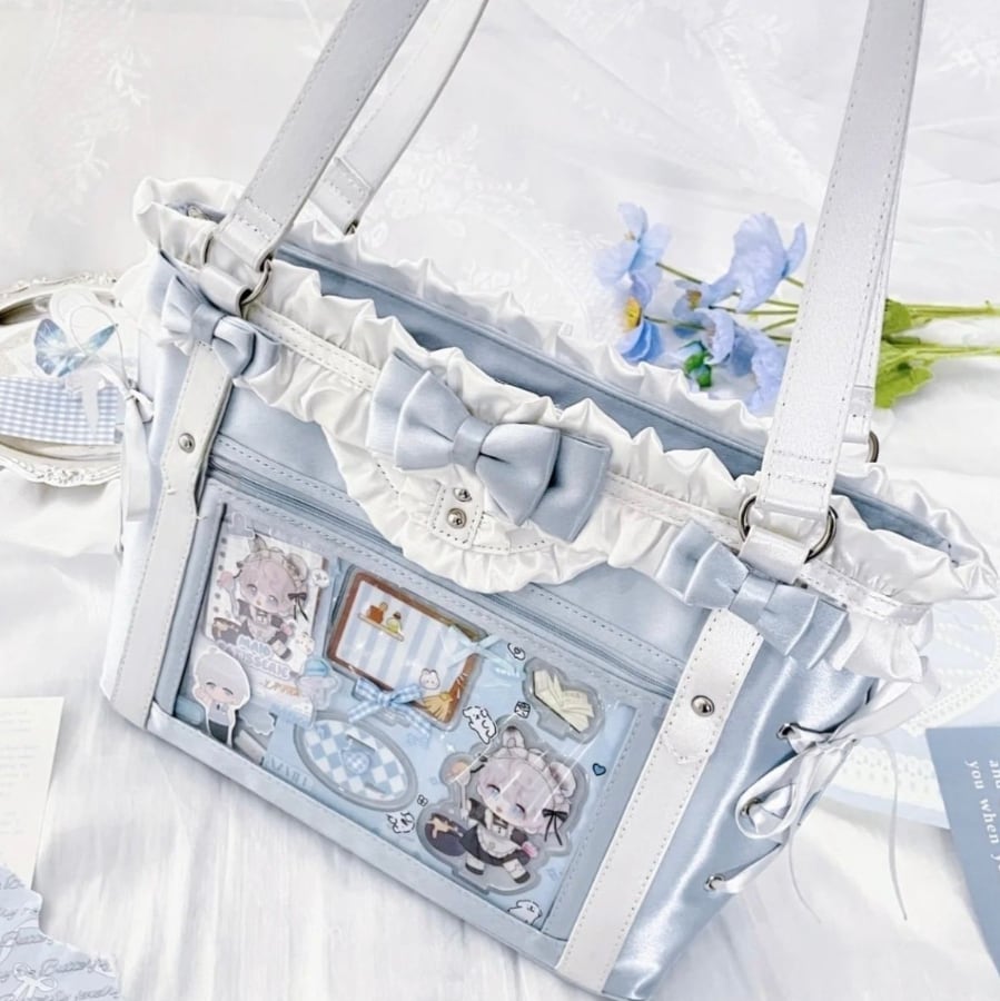 YUMEKAWA ♡ 3 colors ruffle ribbon shoulder bag #bag8