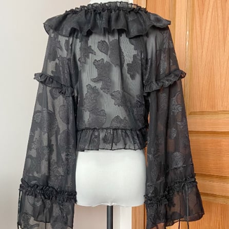 YUMEKAWA ♡ ( 3 colors ) thin short ruffle cardigan #jya2
