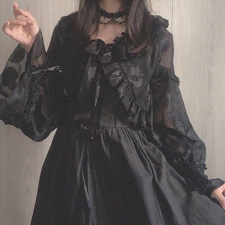 YUMEKAWA ♡ ( 3 colors ) thin short ruffle cardigan #jya2