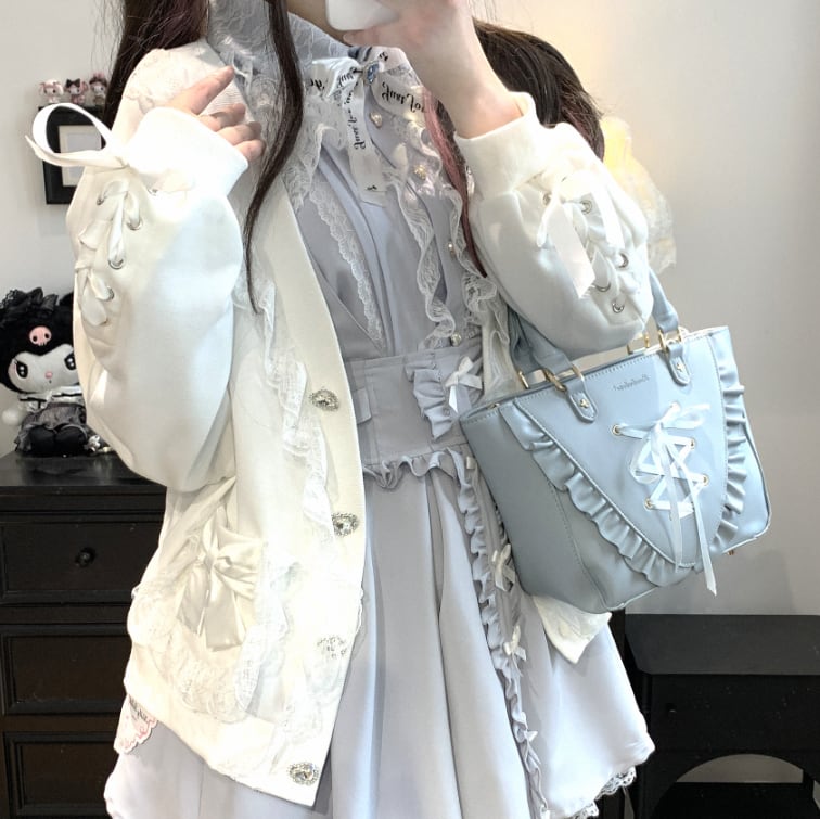 YUMEKAWA ♡ ( 3 colors ) V-neck cardigan with heart buttons #jya7