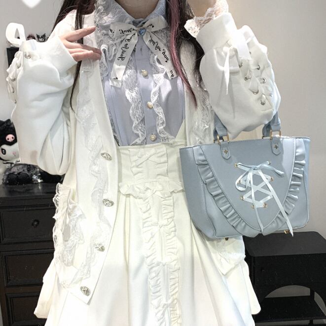 YUMEKAWA ♡ ( 3 colors ) V-neck cardigan with heart buttons #jya7