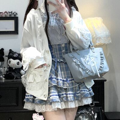 YUMEKAWA ♡ ( 3 colors ) V-neck cardigan with heart buttons #jya7