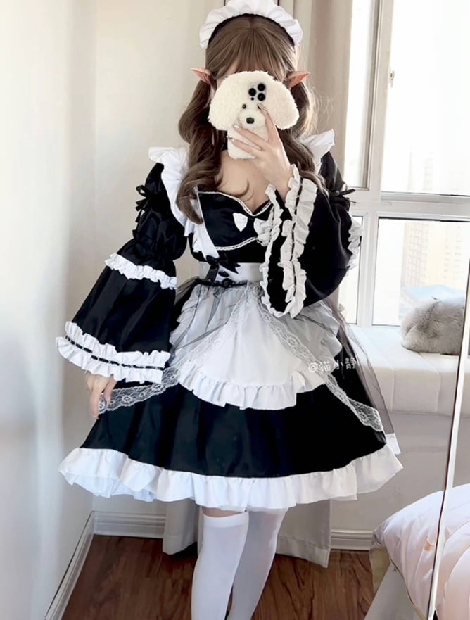 YUMEKAWA ♡ Maid outfit matching cloth with choker and fake sleeves #kos36