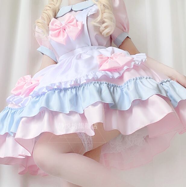 YUMEKAWA ♡ Pink Blue maid outfit matching cloth #kos38