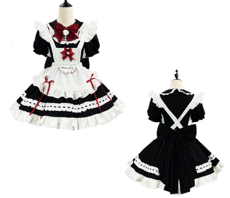 YUMEKAWA ♡ Maid outfit set with back ribbon #kos46