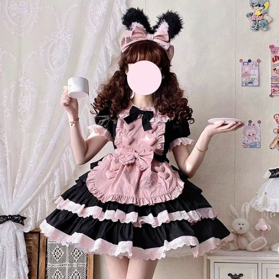 YUMEKAWA ♡ Pink maid outfit with 3D heart #kos47