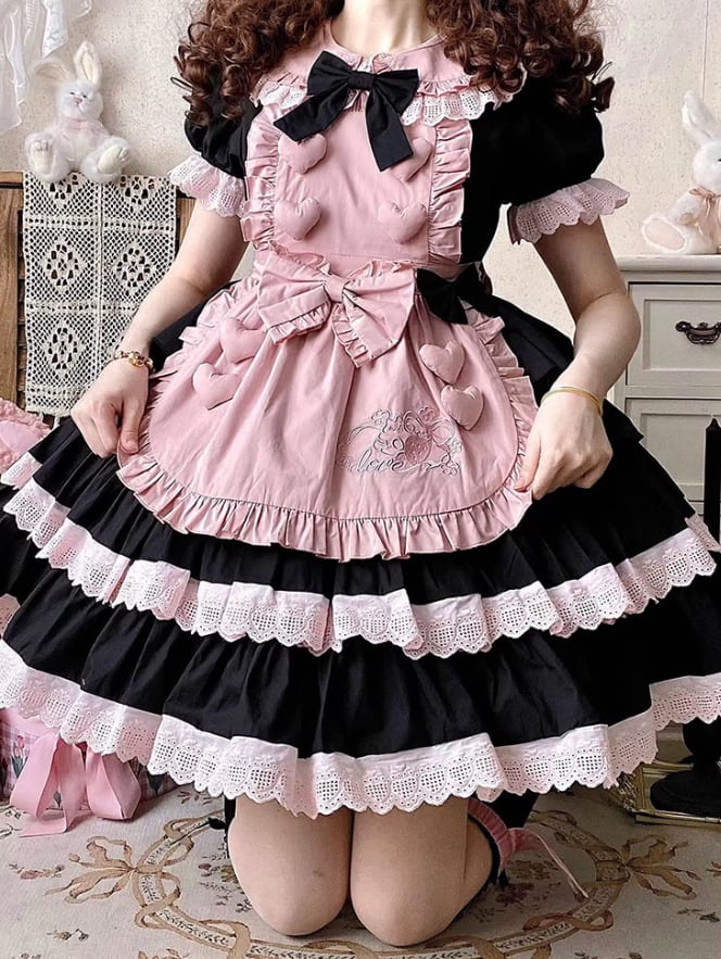 YUMEKAWA ♡ Pink maid outfit with 3D heart #kos47