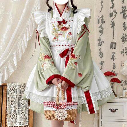 YUMEKAWA ♡ ( 2 colors ) mushroom bunny maid outfit <!>without hat #kos51