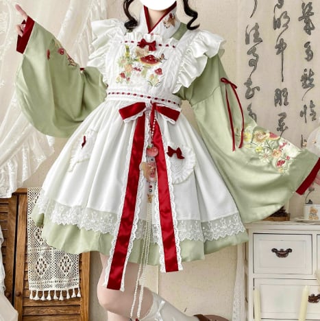 YUMEKAWA ♡ ( 2 colors ) mushroom bunny maid outfit <!>without hat #kos51