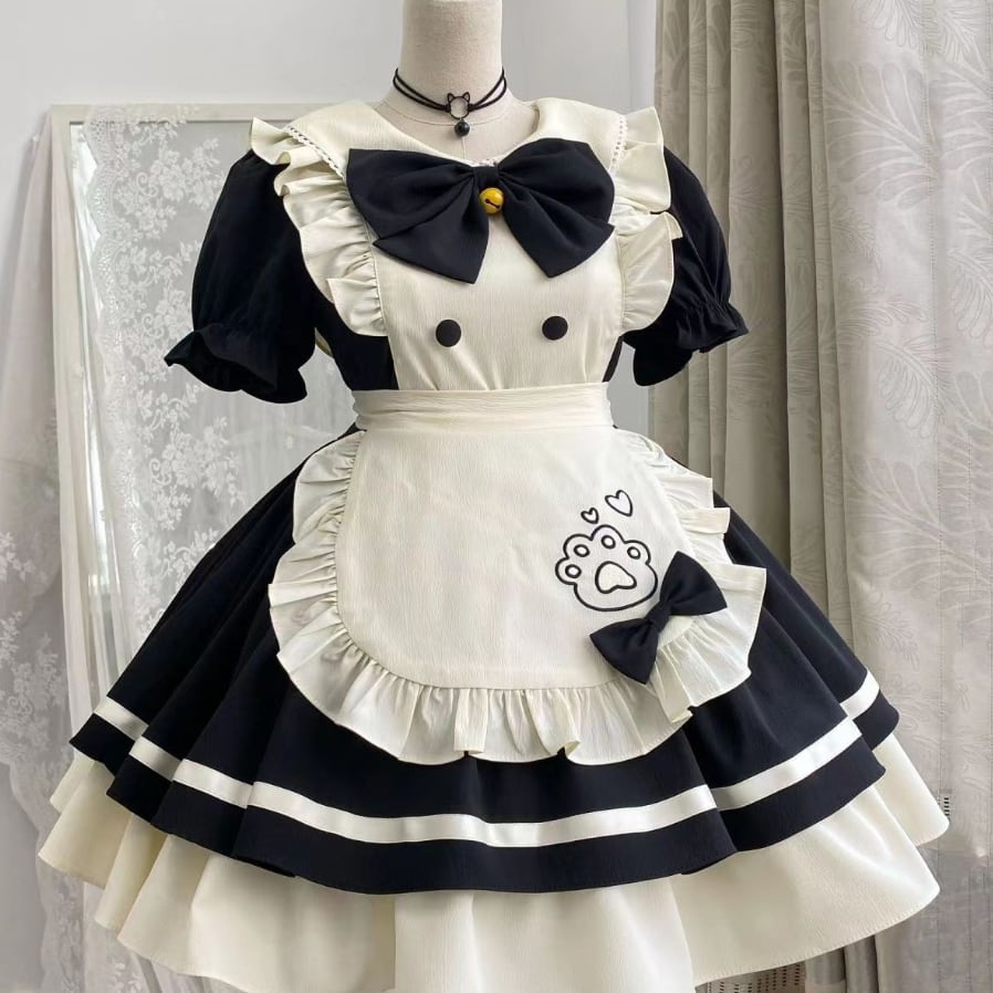 YUMEKAWA ♡ ( 3 colors ) Frilled maid costume with paw pads #kos56