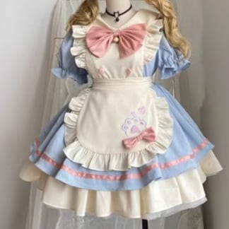 YUMEKAWA ♡ ( 3 colors ) Frilled maid costume with paw pads #kos56