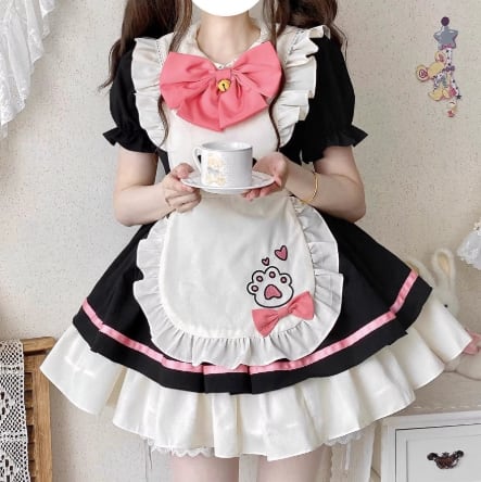 YUMEKAWA ♡ ( 3 colors ) Frilled maid costume with paw pads #kos56