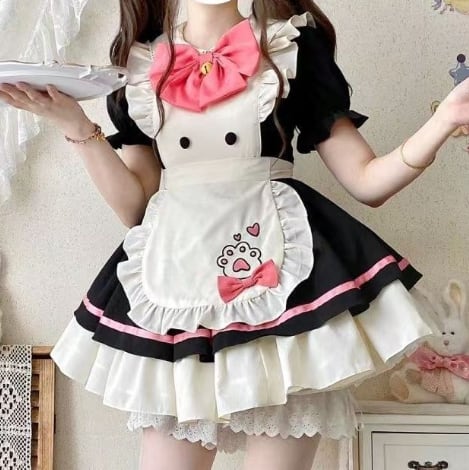 YUMEKAWA ♡ ( 3 colors ) Frilled maid costume with paw pads #kos56