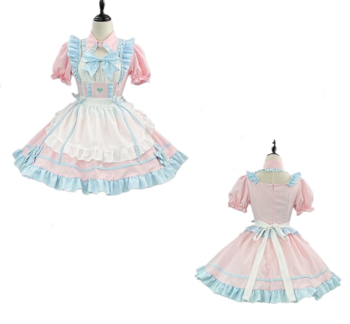 YUMEKAWA ♡ Puff Sleeve Maid Dress matching cloth #kos64