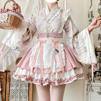 YUMEKAWA ♡ ( 2 colors ) Maid outfit with rabbit tassels #kos65