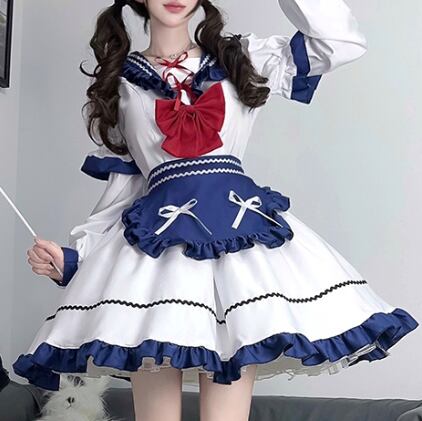 YUMEKAWA ♡ Choice of sleeve length♪ Lolita Sailor Maid Suit #kos66
