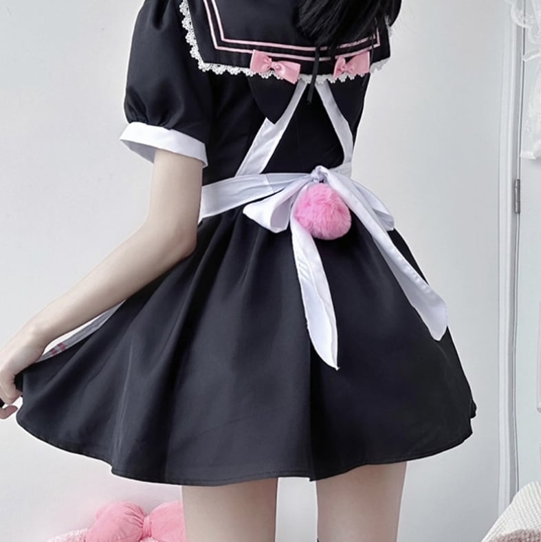 YUMEKAWA ♡ Pink Ribbon Sailor-Style Maid Suit #kos67