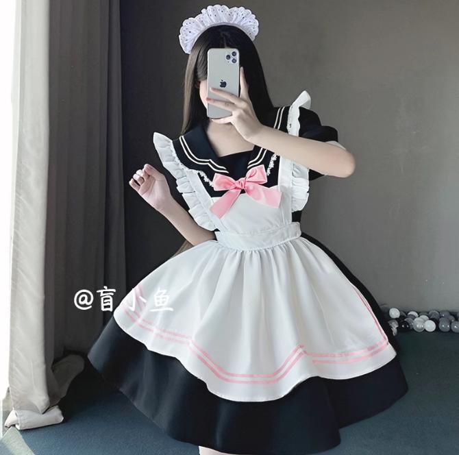 YUMEKAWA ♡ Pink Ribbon Sailor-Style Maid Suit #kos67