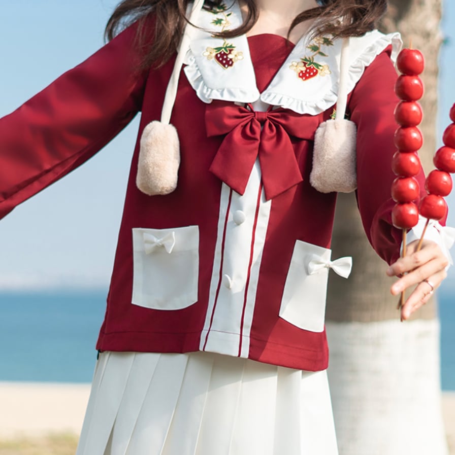 YUMEKAWA ♡ Strawberry print sailor suit #seifuku1
