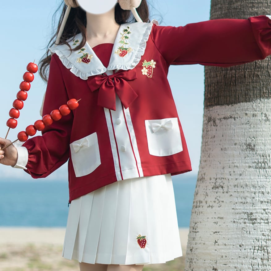 YUMEKAWA ♡ Strawberry print sailor suit #seifuku1