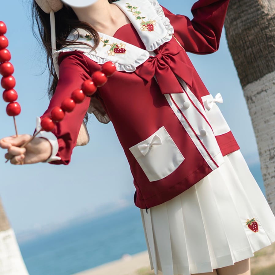 YUMEKAWA ♡ Strawberry print sailor suit #seifuku1