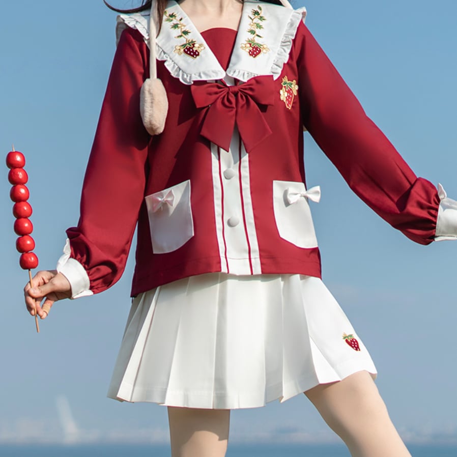 YUMEKAWA ♡ Strawberry print sailor suit #seifuku1