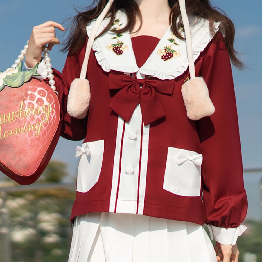 YUMEKAWA ♡ Strawberry print sailor suit #seifuku1
