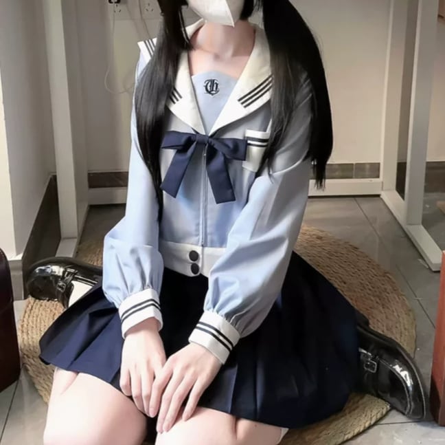 YUMEKAWA ♡ Choice of sleeve length♪ Blue color sailor suit #seifuku12