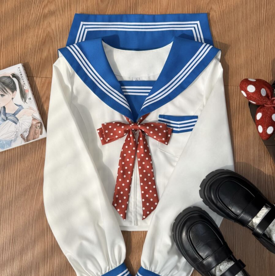 YUMEKAWA ♡ ( 2 colors ) Dotted ribbon sailor suit #seifuku13