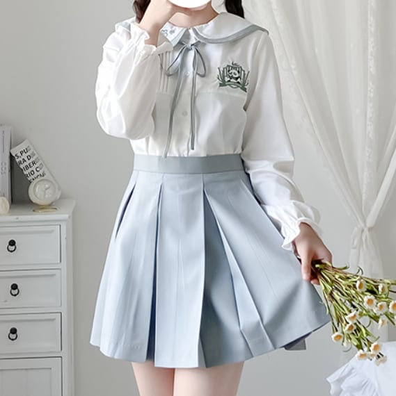YUMEKAWA ♡ ( 2 colors ) Uniform with panda embroidery #seifuku38