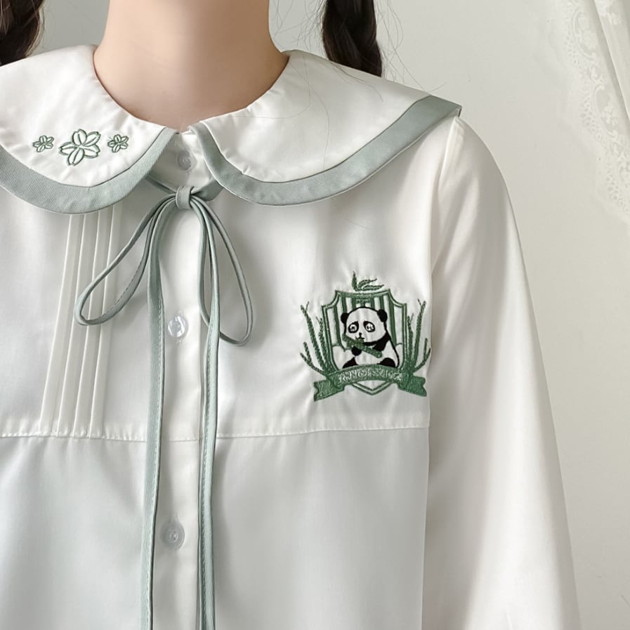 YUMEKAWA ♡ ( 2 colors ) Uniform with panda embroidery #seifuku38