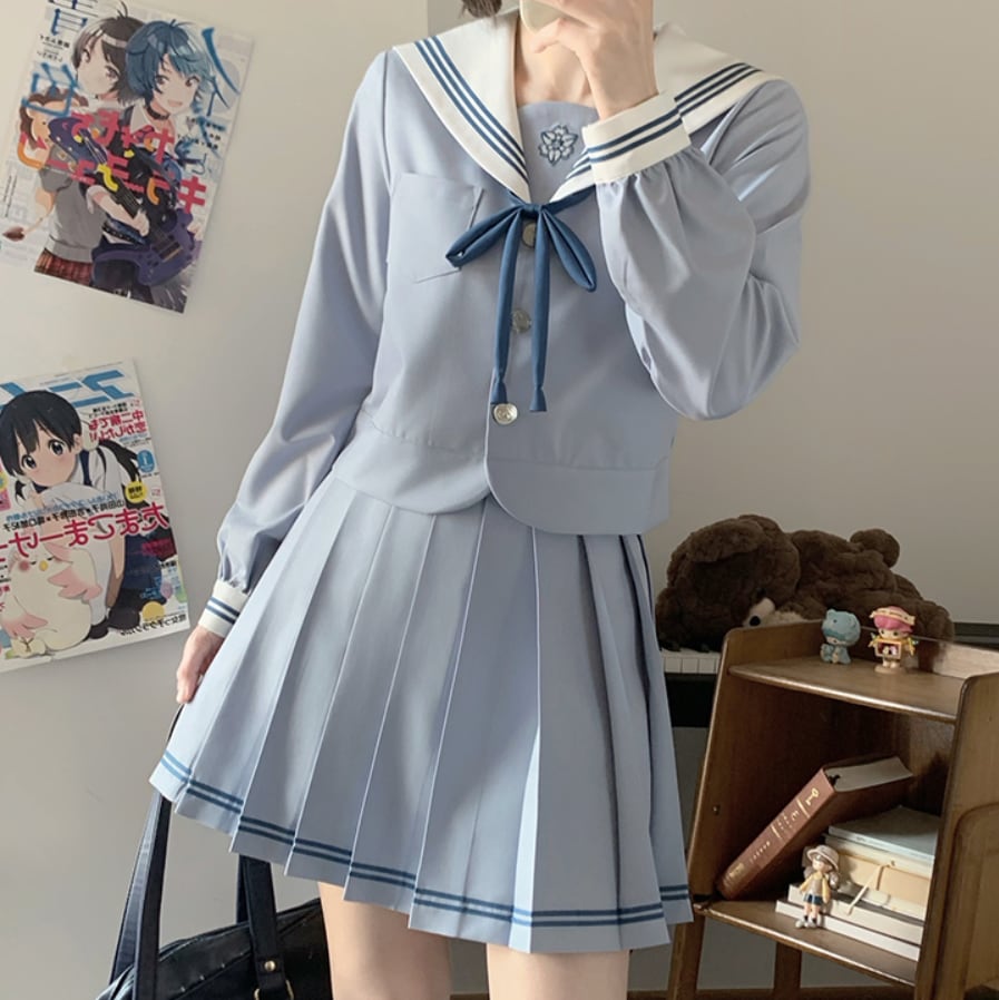 YUMEKAWA ♡ Choice of sleeve length♪ Sailor suit with crest #seifuku55