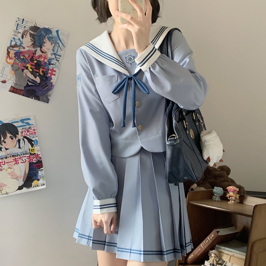 YUMEKAWA ♡ Choice of sleeve length♪ Sailor suit with crest #seifuku55