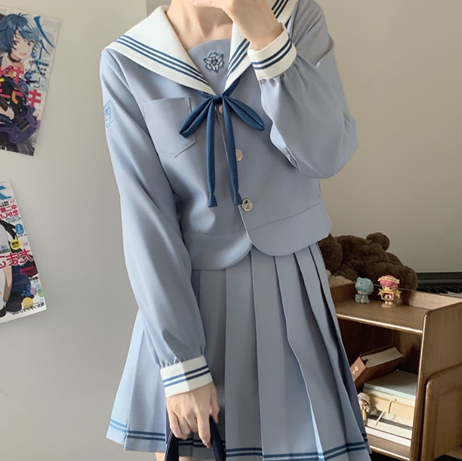 YUMEKAWA ♡ Choice of sleeve length♪ Sailor suit with crest #seifuku55