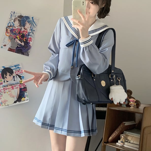 YUMEKAWA ♡ Choice of sleeve length♪ Sailor suit with crest #seifuku55