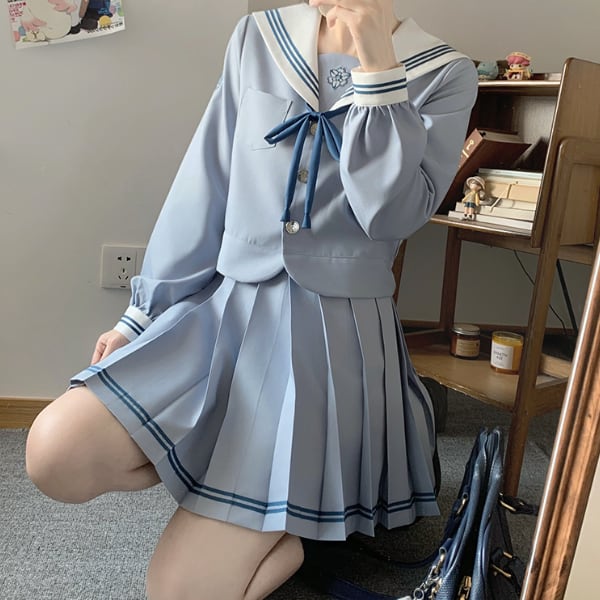 YUMEKAWA ♡ Choice of sleeve length♪ Sailor suit with crest #seifuku55