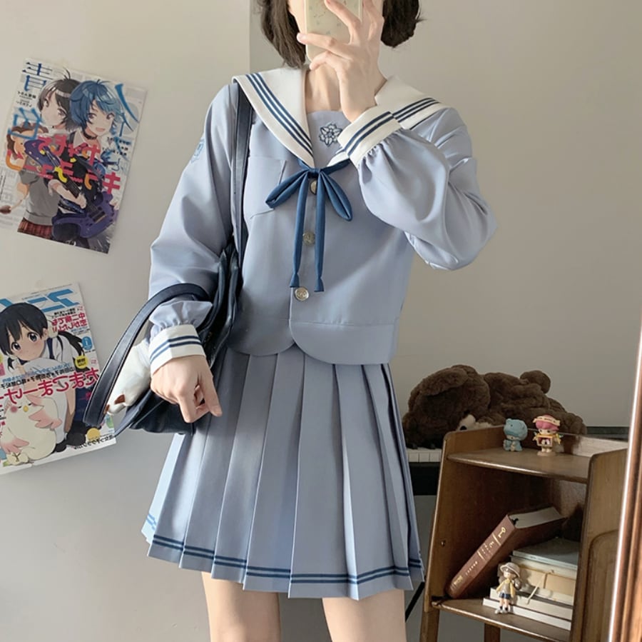 YUMEKAWA ♡ Choice of sleeve length♪ Sailor suit with crest #seifuku55