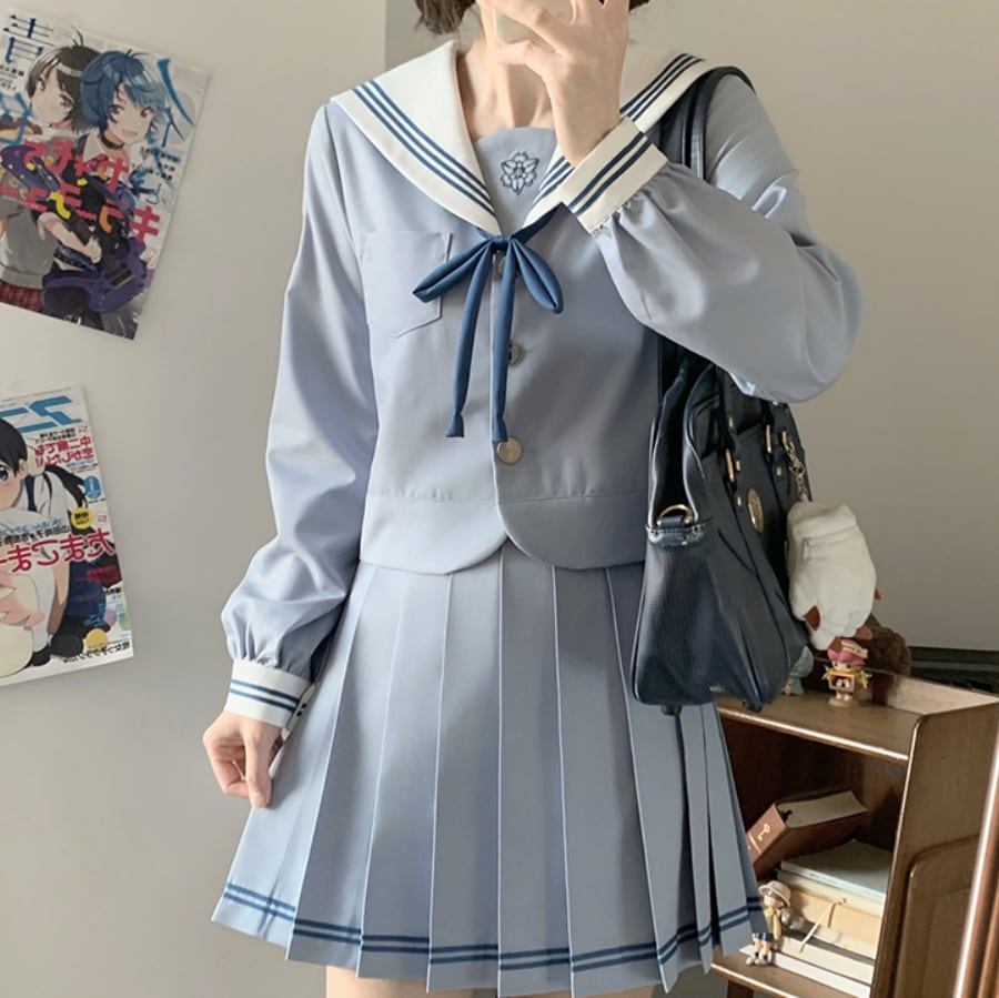 YUMEKAWA ♡ Choice of sleeve length♪ Sailor suit with crest #seifuku55