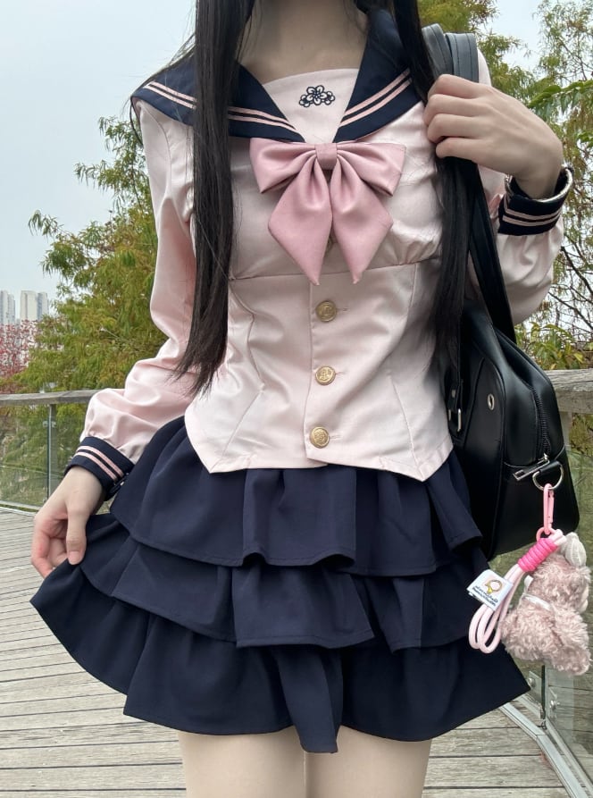 YUMEKAWA ♡ Choice of sleeve length♪ Choice of skirts ♪ Pink sailor suit #seifuku59
