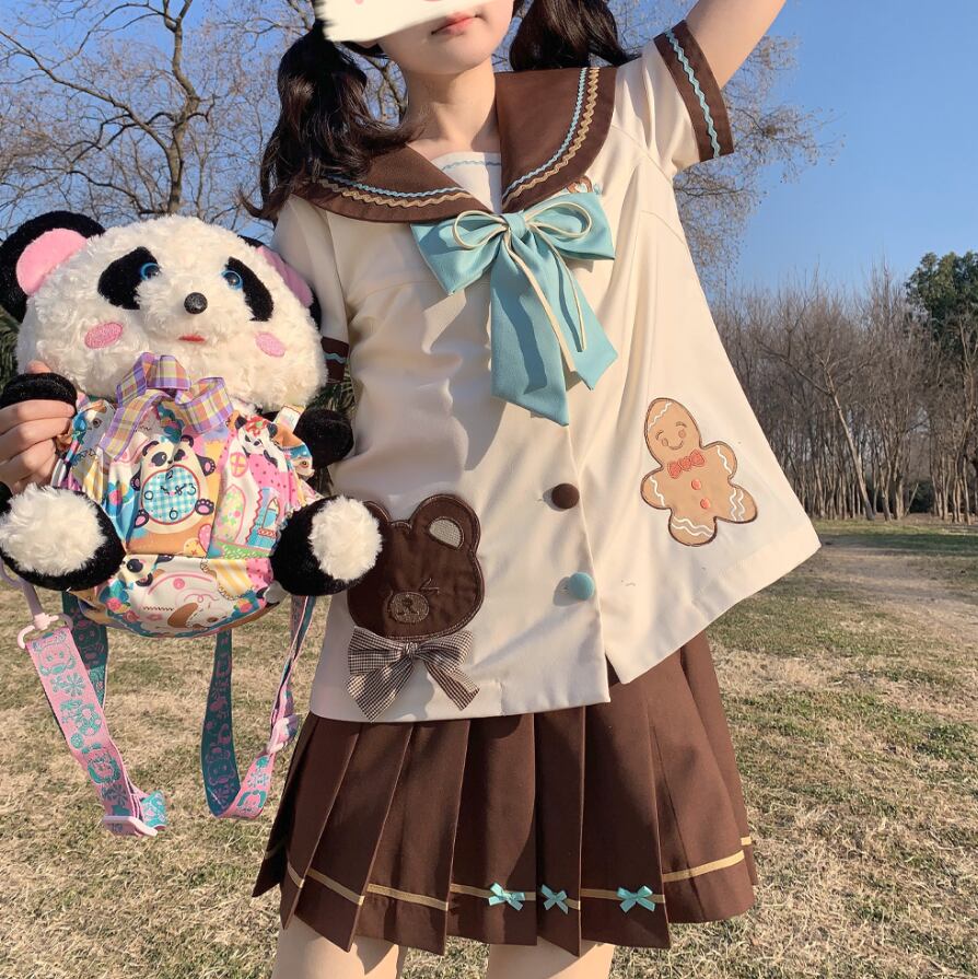 YUMEKAWA ♡ Choice of sleeve length♪ Sailor Suit with Bear #seifuku60