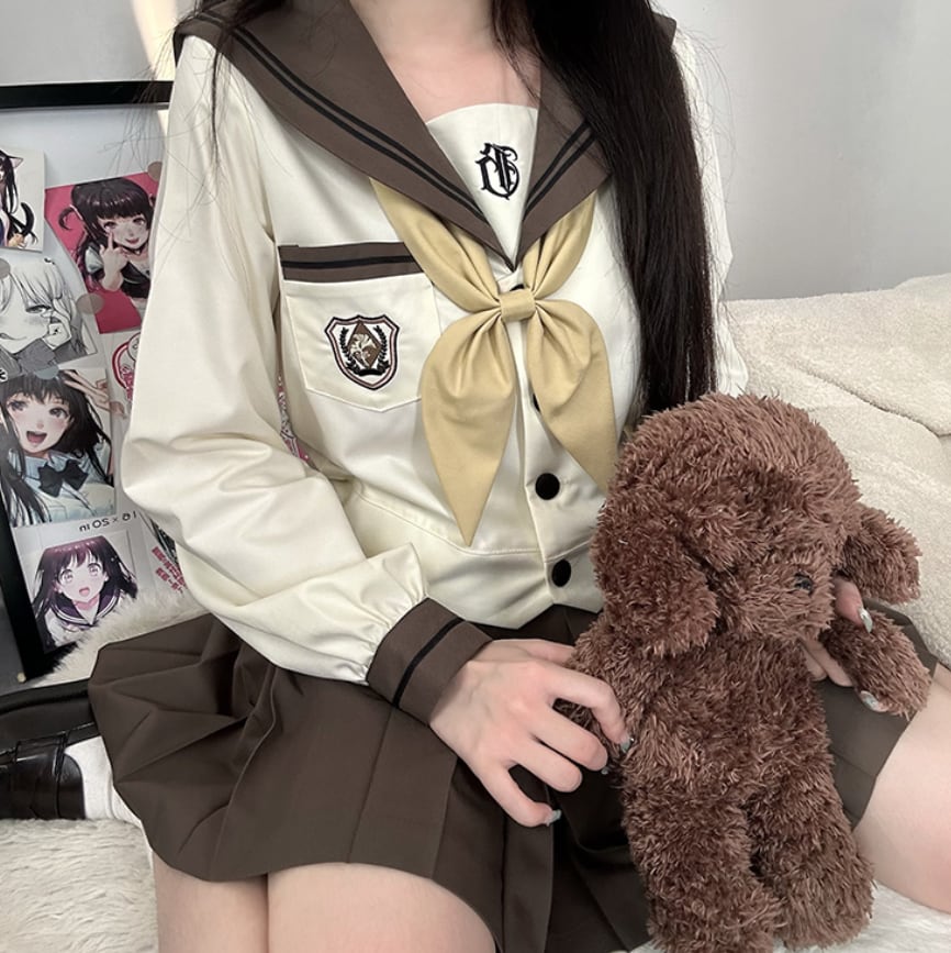 YUMEKAWA ♡ Choice of sleeve length♪ Sailor uniform with crest #seifuku62