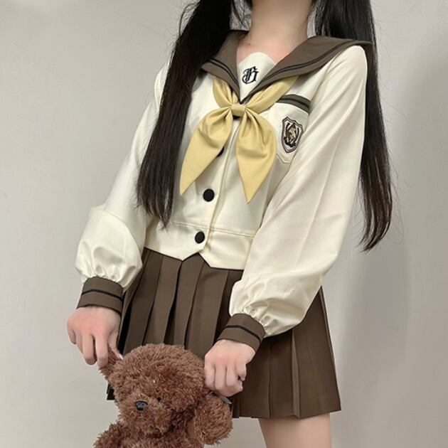 YUMEKAWA ♡ Choice of sleeve length♪ Sailor uniform with crest #seifuku62