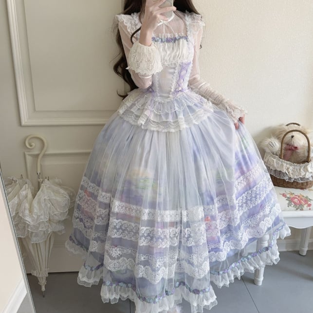 YUMEKAWA ♡ ( 3 colors ) gradient ruffle matching cloth #set15