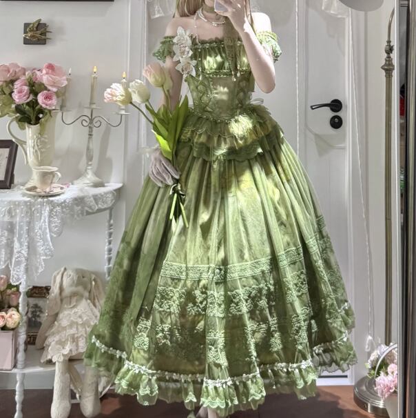 YUMEKAWA ♡ ( 3 colors ) gradient ruffle matching cloth #set15