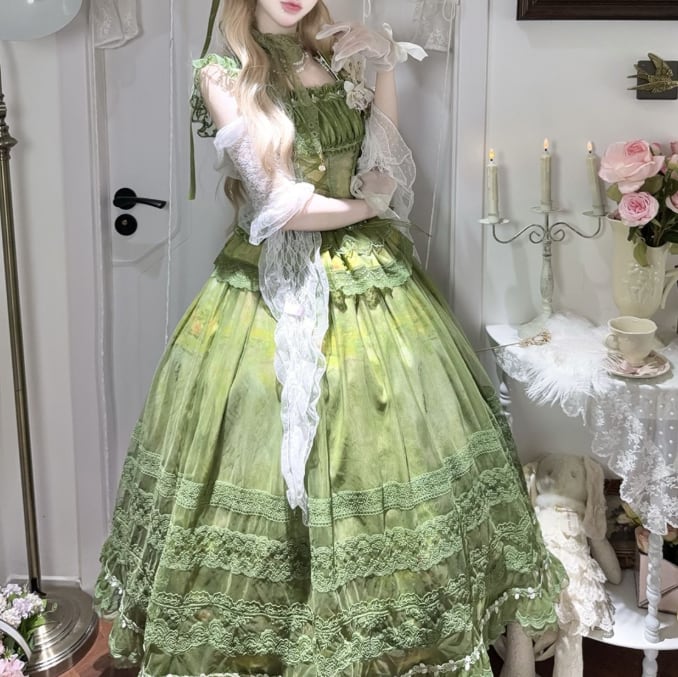 YUMEKAWA ♡ ( 3 colors ) gradient ruffle matching cloth #set15
