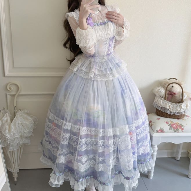 YUMEKAWA ♡ ( 3 colors ) gradient ruffle matching cloth #set15