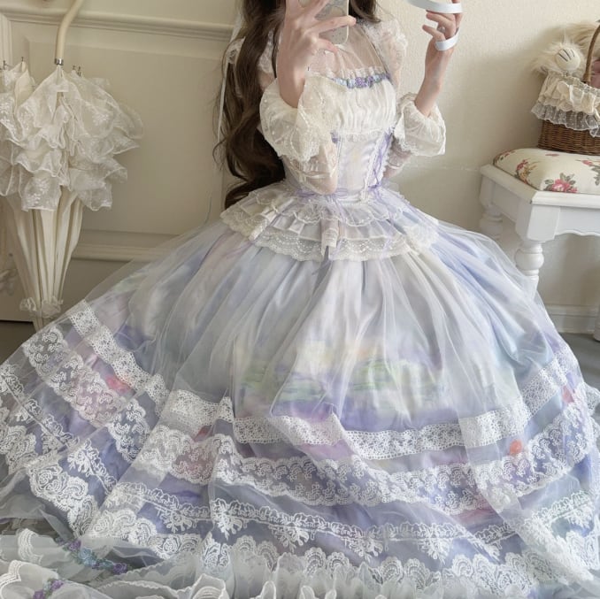 YUMEKAWA ♡ ( 3 colors ) gradient ruffle matching cloth #set15
