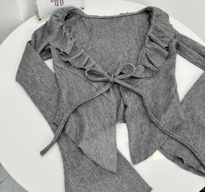 YUMEKAWA ♡ 3-piece set of top with ribbon , skirt and outerwear #set2