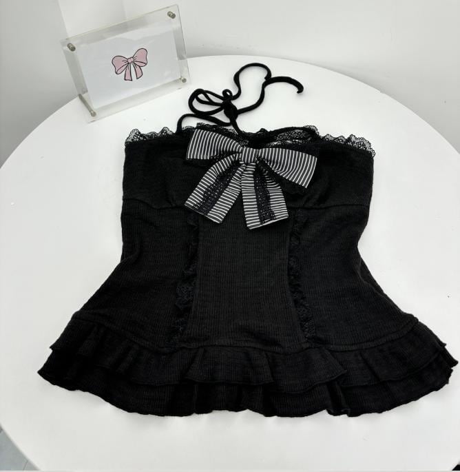 YUMEKAWA ♡ 3-piece set of top with ribbon , skirt and outerwear #set2